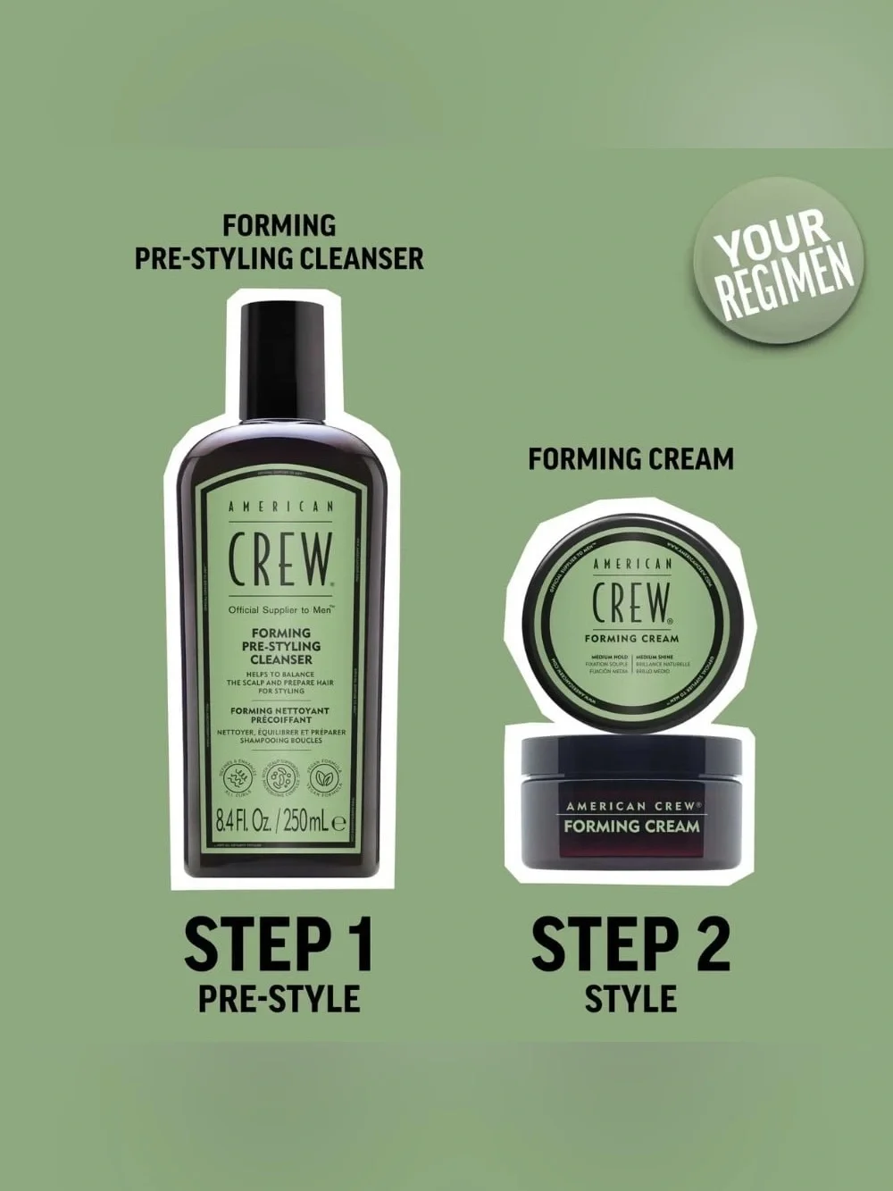 NIB American Crew Forming Curls Duo with Pre‑Styling Shampoo and Styling Cream
